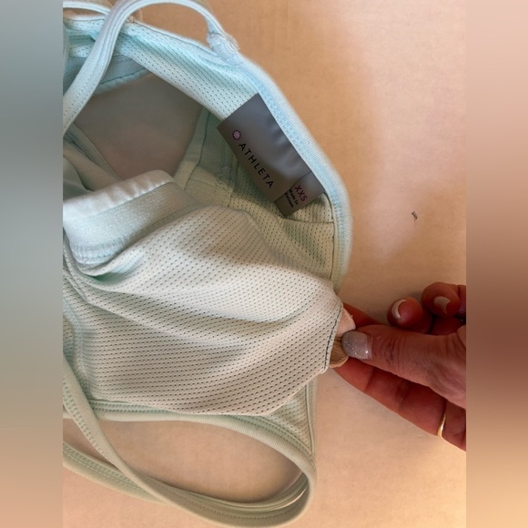 Athleta spaghetti strappy racerback tank top w/built in bra Sz-XXS. B9 - Picture 9 of 10